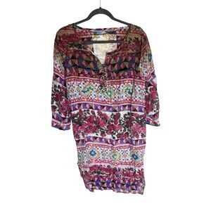 Pearls By Aratta Boho Floral Print Multicolor Tunic